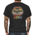 Happy 12Th Birthday Vintage August 2010 12 Years Old Mens Back Print T-shirt