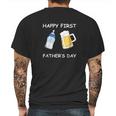 Happy First Fathers Day Funny Emoji Men Gift Mens Back Print T-shirt