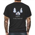 Happy Global Warming Snowmen Emoji Climate Change Mens Back Print T-shirt