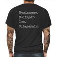 Hemingway Salinger Lee Fitzgerald Famous Author List Mens Back Print T-shirt