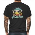 Honolulu Hawaii Aloha Hula Retro Vintage Sunset Summer Beach Mens Back Print T-shirt