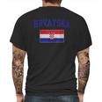 Hrvatska Croatia Flag Croatian Retro Fade Mens Back Print T-shirt