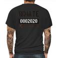 Inmate Prisoner Halloween Jail Costume Funny Mens Back Print T-shirt