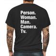 Iron Person Woman Man Camera Mens Back Print T-shirt