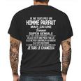 Je Ne Suis Pas Un Homme Parfait Mais Jai Une Femme Je Suis Le Chanceux Mens Back Print T-shirt