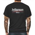 Jefferson 1800 Alexander Hamilton Musical Mens Back Print T-shirt