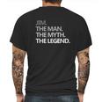 Jim The Man Myth Legend Mens Back Print T-shirt