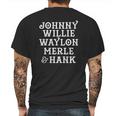 Johnny Willie Waylon Merle Hank Game Mens Back Print T-shirt