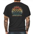 June 1990 Man Myth Legend Retro 31 Years Old For Men Mens Back Print T-shirt