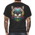 Kitty Cat Sugar Skull Day Of The Dead Dia De Muertos Mens Back Print T-shirt