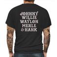 Ladies Johnny Willie Waylon Merle Hank Scoop Mens Back Print T-shirt