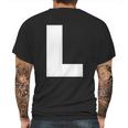 Letter L Capital Alphabet Bold Style Mens Back Print T-shirt