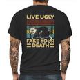 Live Ugly Fake Your Death Funny Vintage Opossum Mens Back Print T-shirt