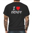 I Love Brenda Heart Mens Back Print T-shirt