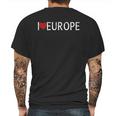 I Love Europe Mens Back Print T-shirt