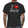 I Love Heart Molly Family Name Mens Back Print T-shirt