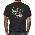 Lucky Lady St Patricks Day Dark Heather Mens Back Print T-shirt