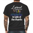 Lured To Lake Of The Ozarks Fishing Fisherman Mens Back Print T-shirt