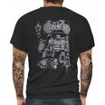 M-72 Motorcycle Engine Blow Out Diagram Mens Back Print T-shirt