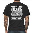 Mechanic Fun Gift For Car Mechanics And Diy Handyman Mens Back Print T-shirt