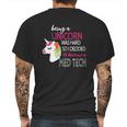 Med Tech Lab Medical Technician Unicorn Mens Back Print T-shirt