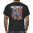 Meowica Cat Mullet American Flag Mens Back Print T-shirt