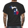 Michigan State Map Texas Flag Mens Back Print T-shirt