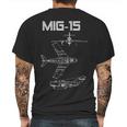 Mig-15 Soviet Plane Warbird Blueprint Schematics Diagram Mens Back Print T-shirt