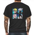 Naruto Shippuden 4 Heads Mens Back Print T-shirt