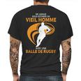 Ne Jamais Sous Estimer Un Vieil Homme Avec Une Balle De Rugby Mens Back Print T-shirt