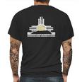 New Mexico Sandia Mountain Skyline And Zia Symbol Mens Back Print T-shirt