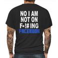 No Facebook T-Shirt Mens Back Print T-shirt