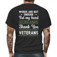 Words Are Not Enough But My Heart Screams Thank You Veterans Gift Graphic Design Printed Casual Daily Basic Mens Back Print T-shirt