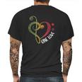 One Love Treble Bass Clef Heart Reggae Musician Mens Back Print T-shirt