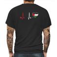 Palestine Flag Proud Palestinian Heartbeat Mens Back Print T-shirt