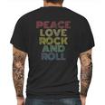 Peace Love Rock And Roll Mens Back Print T-shirt