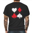 Playing Cards Poker Heart Spade Diamond Club Mens Back Print T-shirt