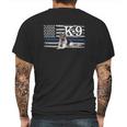 Police K9 Unit Thin Blue Line Flag German Shepherd Mens Back Print T-shirt