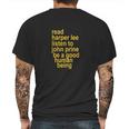 Prayer For John Prine Harper Lee To Kill A Mockingbird Bruised Orange Mens Back Print T-shirt