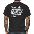 Prince Protégés Apollonia &Ampamp Carmen Electra Helvetica Threads Mens Back Print T-shirt