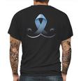 Prostate Awareness Ribbon Mustache Mens Back Print T-shirt