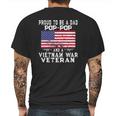 Mens Proud Dad Pop-Pop Vietnam War Veteran - Retro Us Flag Grandpa Mens Back Print T-shirt