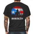 Puerto Rican Flag Taino Sun Boriken Borinquen Borikua Taino Mens Back Print T-shirt