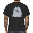 Pusheen The Cat Eating Noodles Mens Back Print T-shirt