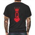 Queen Of Hearts Gift Playing Card Halloween Costume Mens Back Print T-shirt