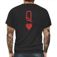 Queen Of Hearts Vintage Engraving Card T-Shirt Mens Back Print T-shirt