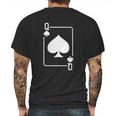 Queen Of Spades Playing Card Mens Back Print T-shirt