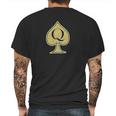 Queen Of Spades With Qos Symbol Mens Back Print T-shirt