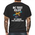 Rc Test Pilot Gift For Rc Plane Model Airplane Lover Mens Back Print T-shirt