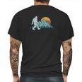 Retro Bigfoot Silhouette Sun Abominable SnowmanMens Back Print T-shirt